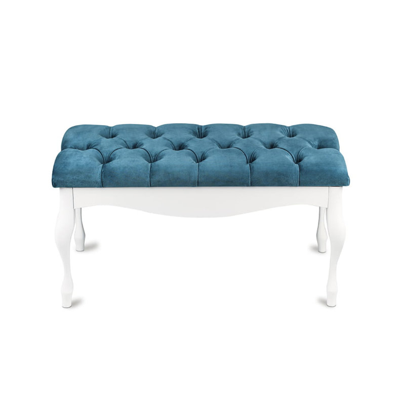 Moorebank 100% Polyester Upholstered Bench, Green/White, H40 x W100 x D40cm