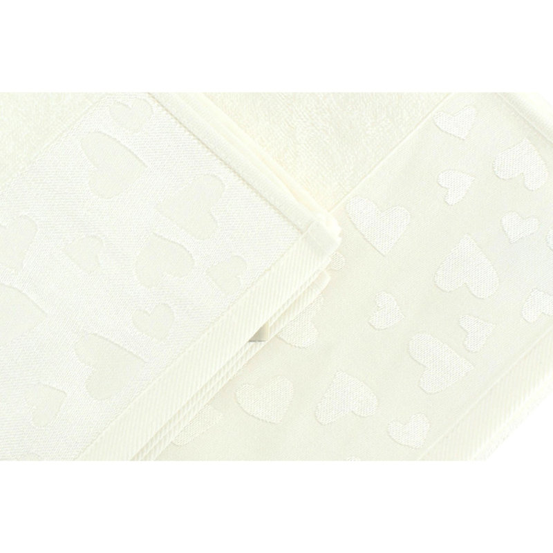 Ensemble de serviettes 2 pièces 100% coton Sidibe, Écru
