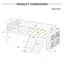 Structure de lit simple avec tablette de rangement, structure de lit avec glissière et échelle, lit plateforme simple avec garde-corps-1023438568