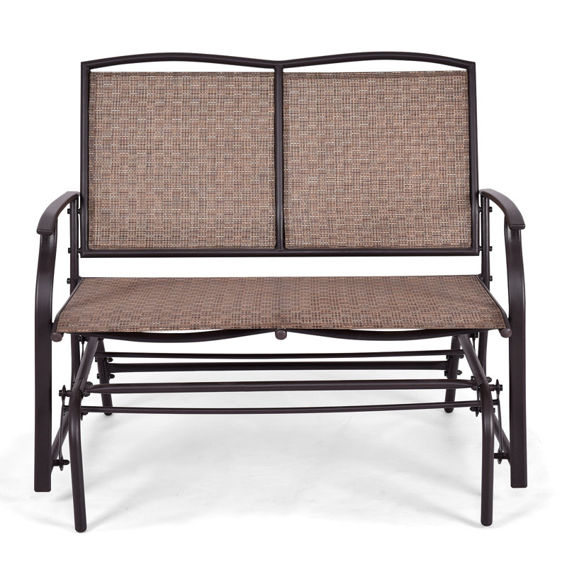 Chaise berçante d'extérieur en acier Gries, Brun