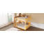 Lit superposé grand sur grand avec tablettes de rangement et ports USB, couleur bois-775852760