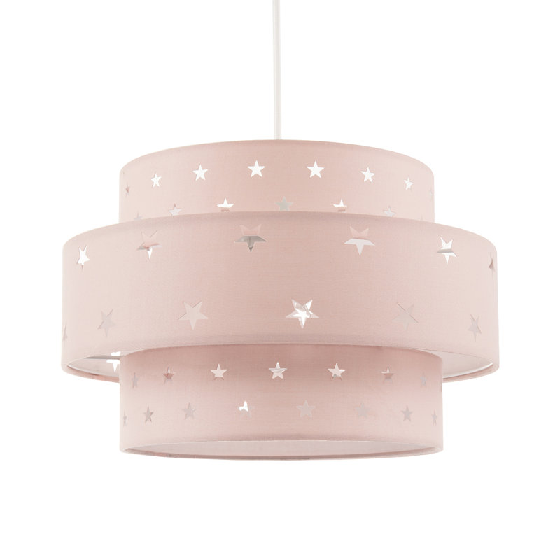 19 cm H Drum Fabric Pendant Shade ( No Direct Attachment Method ) in Pink