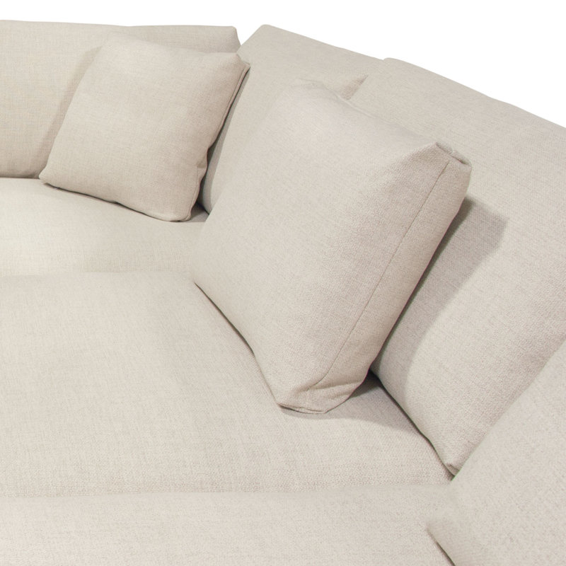 Canapé modulaire de coin 3 pièces en tissu crème Arcadia