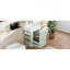 Meuble-lavabo de 20 pouces avec lavabo en céramique, armoire de rangement en panneau de fibres à densité moyenne avec tiroir, tablette latérale et poignée dorée - meuble-lavabo moderne pour les petites salles de bain-128990368