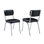 2 chaises d'appoint rembourrées, noir et - Style rétro classique avec siège ergonomique et support solide pour la salle à manger de la garniture, choix de sièges confortables