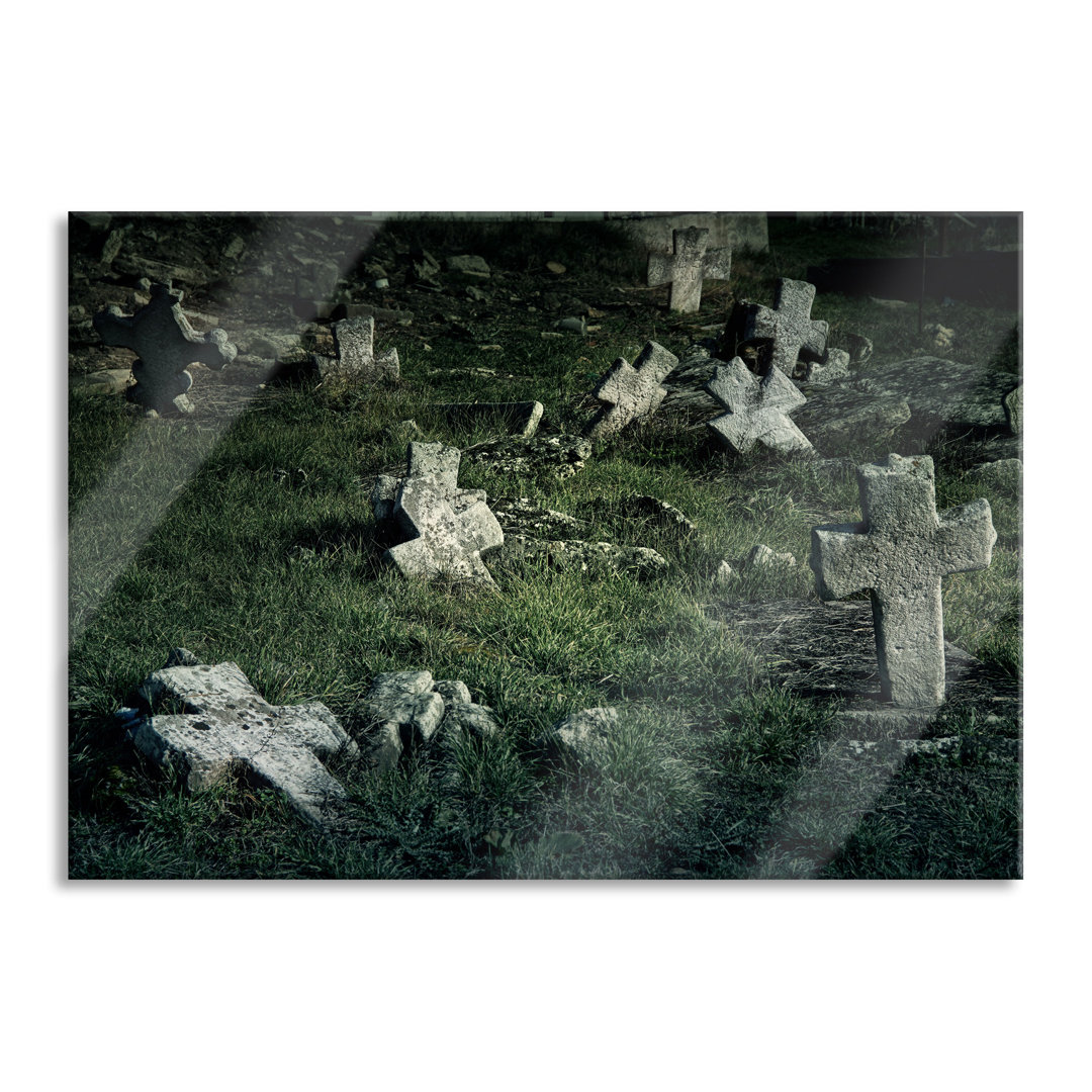 Glasbild Weißer Friedhof