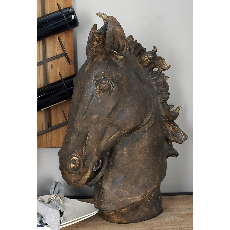 Dorn Brown Polystone Horse Sculpture 22" x 7" x 25"