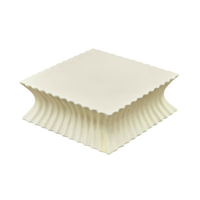 Table basse carrée de 35,43 pouces d'époque en fibre de verre robuste pour le salon