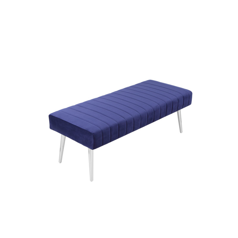 Hilda Faux Leather Upholstered Bench, Purple