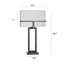 Contemporary Steel Table Lamp - Tabby Black - Beige Shade