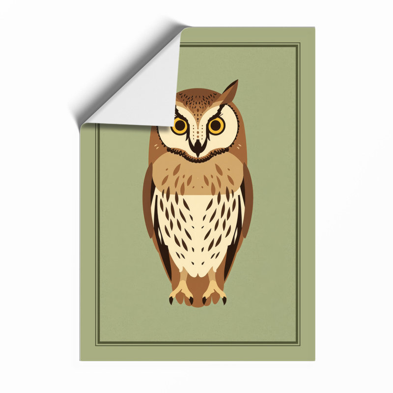 Frontal Owl Botanical - Framed Print, A1 - 84.1 x 59.4 cm, Unframed