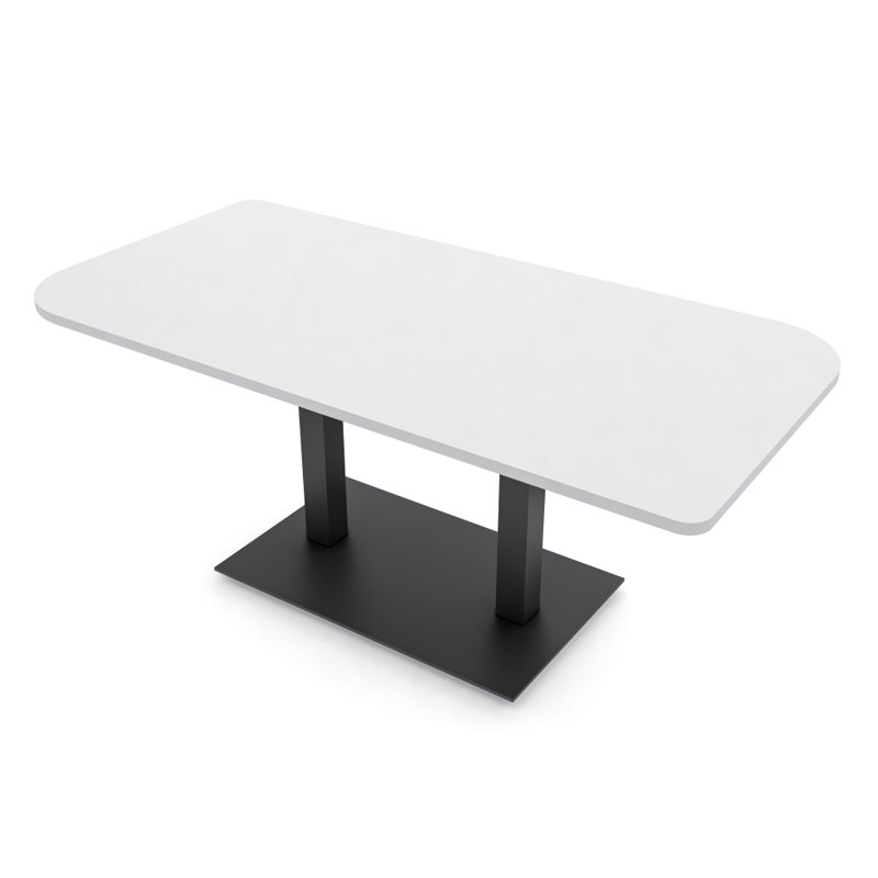 Table de conférence Ogren Duo, Noir mat, Blanc classique, L 72 po x l 36 po