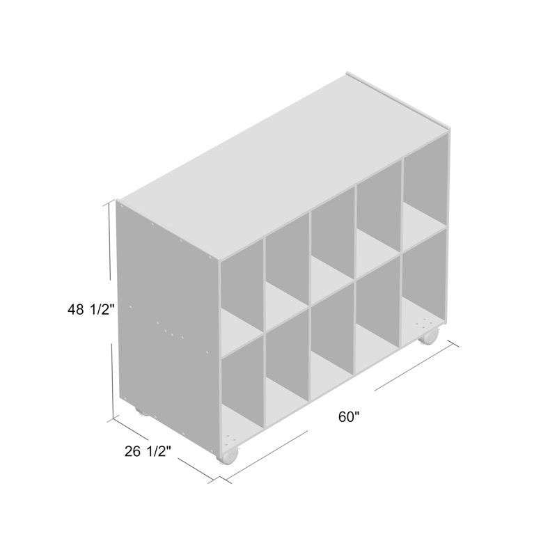 Jonti-Craft® Portable 10 Compartment Cubby with Wheels