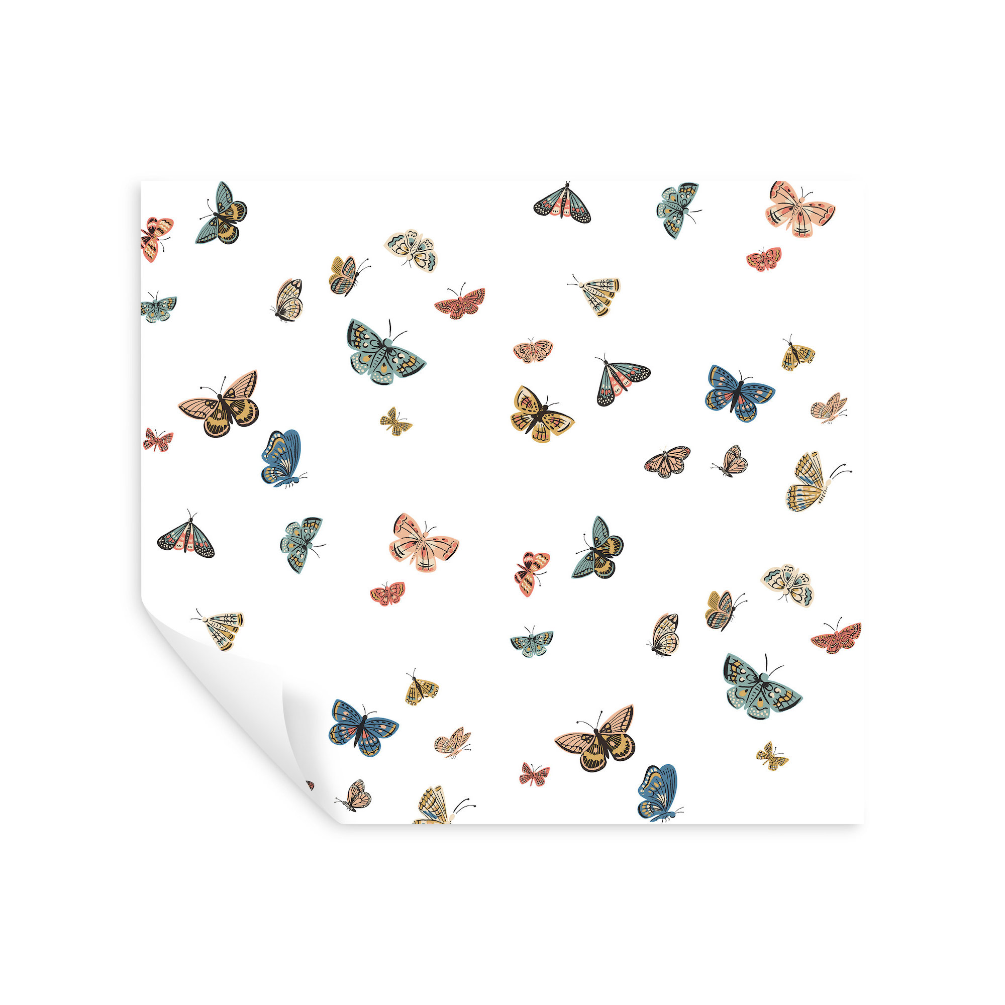 Butterfly House Peel and Stick Wallpaper, White