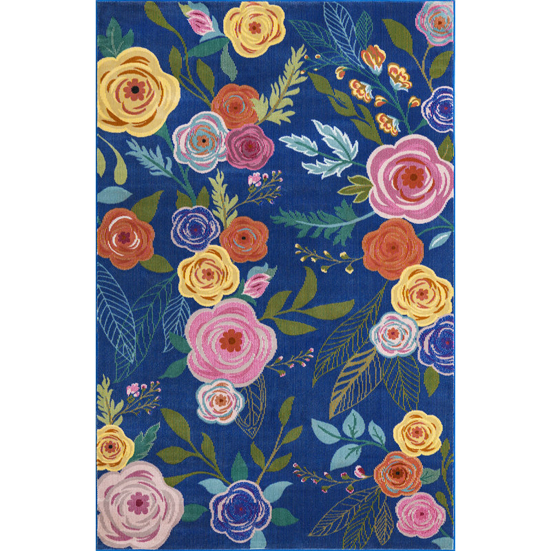 Floral Indoor Rug, Rectangle 4' x 6'