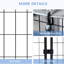 Grand parc extérieur pour chien, 48 po x 72 po, porte verrouillable, auvent aquatique, structure en acier pour chiens de taille moyenne, chenil gris de 4 pi 6 po avec petit et moyen