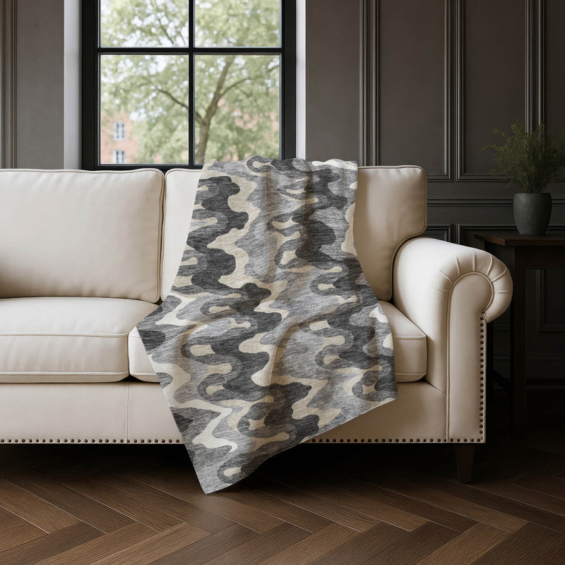 Jeté en laine Sherpa ASB750 Addison, Abstrait gris