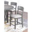 Gris classique de 2 chaises hautes de salle à manger en tissu à dossier pour une pièce élégante et fonctionnelle-699155364