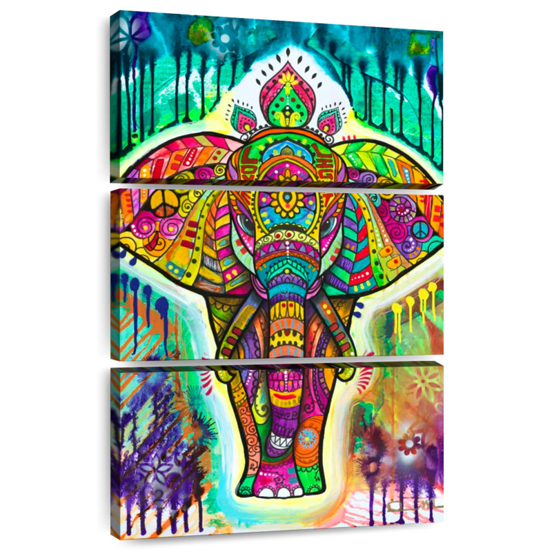 Éléphant arc-en-ciel Brampt II, H 38 po x l 24 po