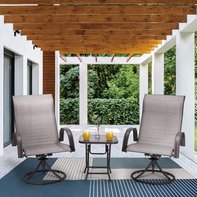 2 - Person Metal Patio Dining Set with Square Table