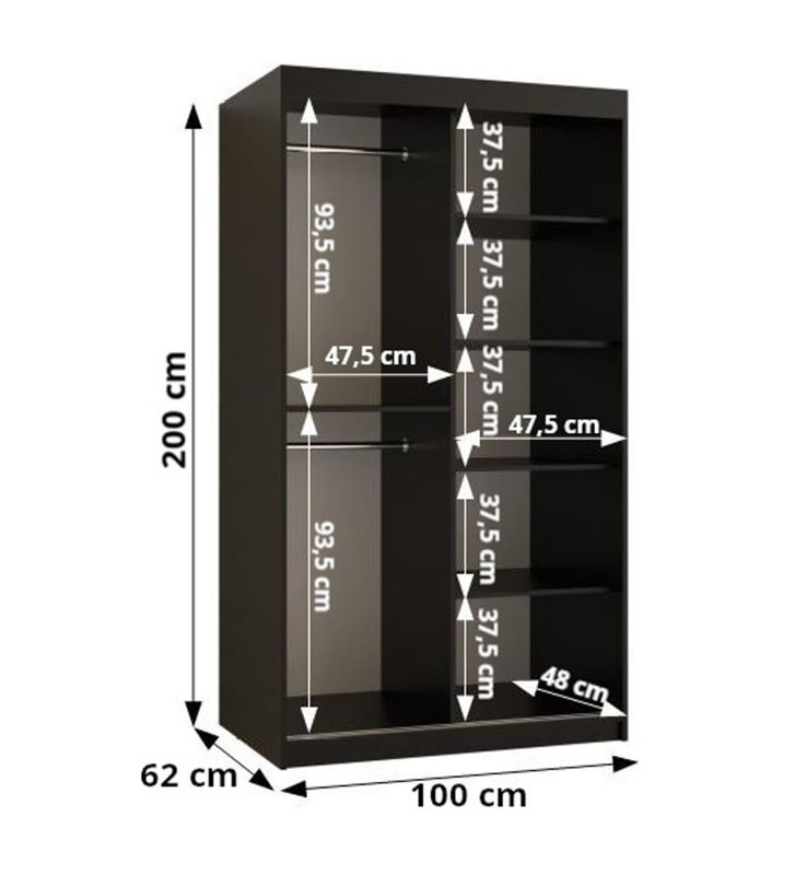 Shep 2 Door Manufactured Wood Wardrobe