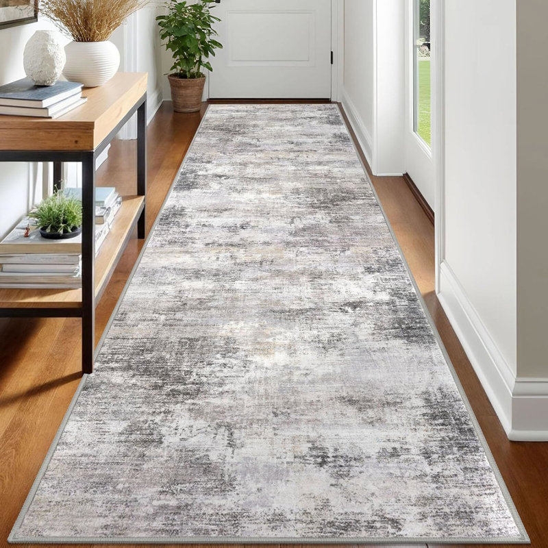 Tapis de chambre antidérapants lavables avec envers en caoutchouc, Tapis de couloir 3 pi x 12 pi
