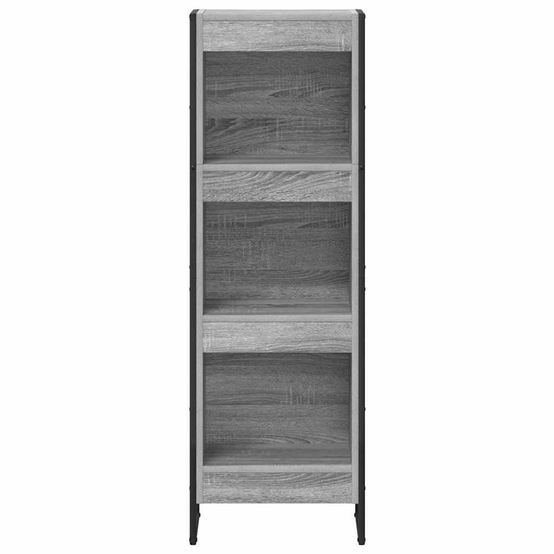 Steel Book Cabinet Bookcase, Grey Sonoma, (3 Shelves) 121cm. H x 40cm. W x 30cm. D