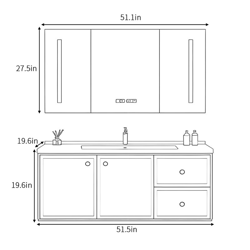 Simple retro style bathroom cabinet