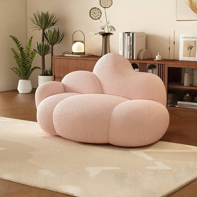 Modern Simple Cream Style Sofa, Pink
