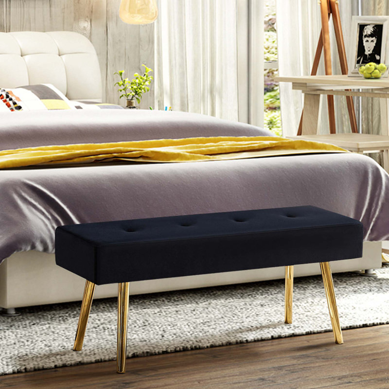 Banc long avec banc et tabouret, Noir, noir, noir, noir