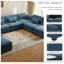8 Seater Corduroy Corner Sofa -581254943