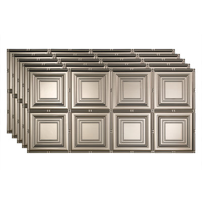 Portrait 24.38'' L x 48.38'' W Textured Vinyl Glue Up Ceiling Tile