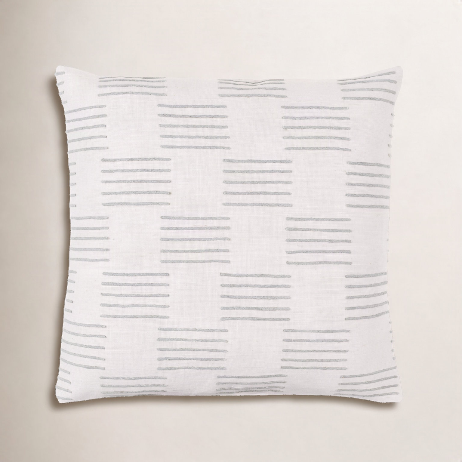 Layten Geometric Cotton Throw Pillow, Off-White, Pillow Cover Only - No Insert, 20" x 20"