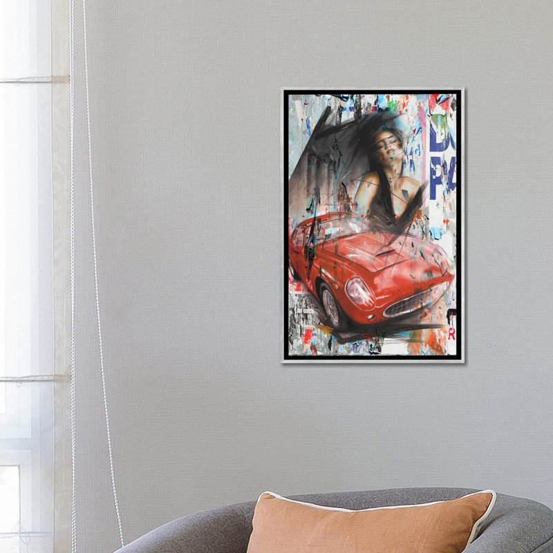 «Ferrari Speed», reproduction d'art sur toile encadrée, 26" x 18", Framed Canvas, Silver