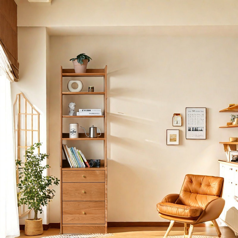 Bibliothèque moderne de style nordique simple