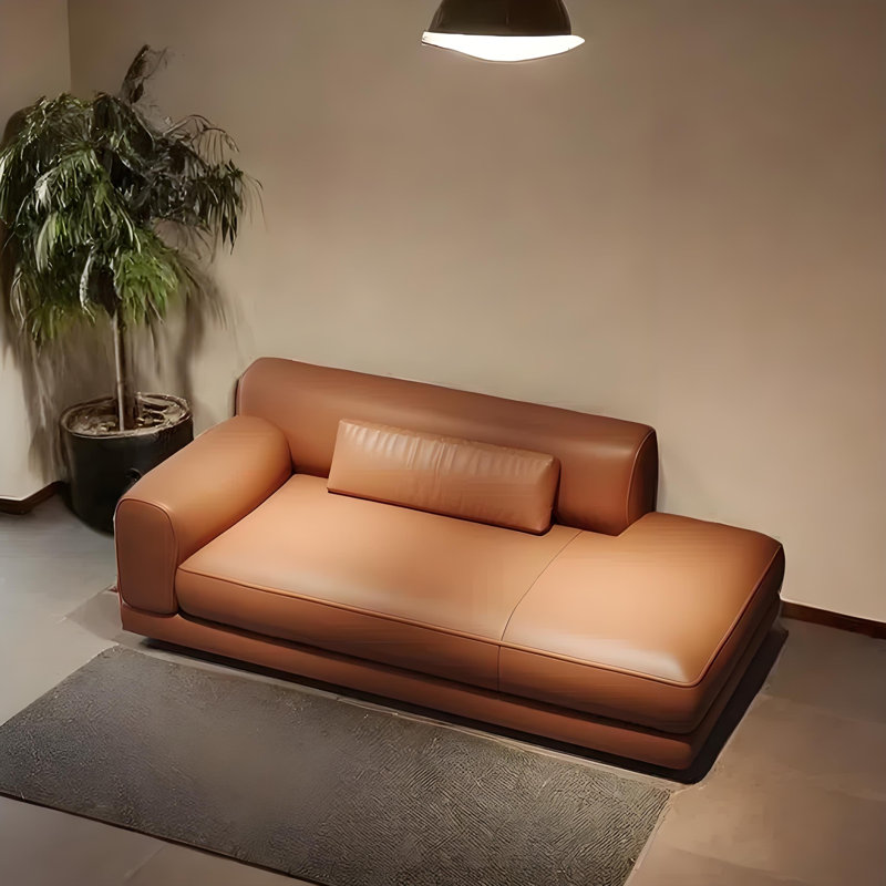 Chaise longue moderne, confortable et simple, Orange, Orienté à gauche (vu de face)