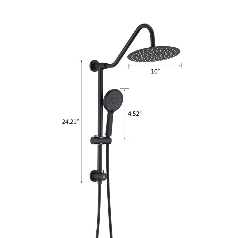 Rain Dual Shower Head 2.5 GPM GPM, Matte Black