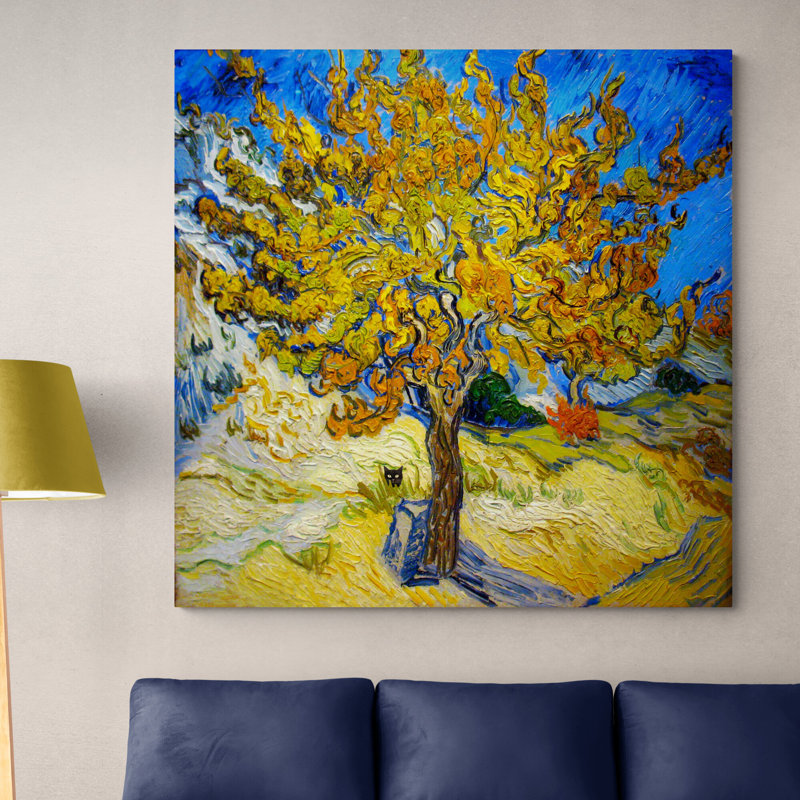Mulberry Tree - Vincent Van Gogh With Black Cat by Vincent Van Gogh - Wrapped Canvas Print, 76cm H x 76cm W x 4cm D