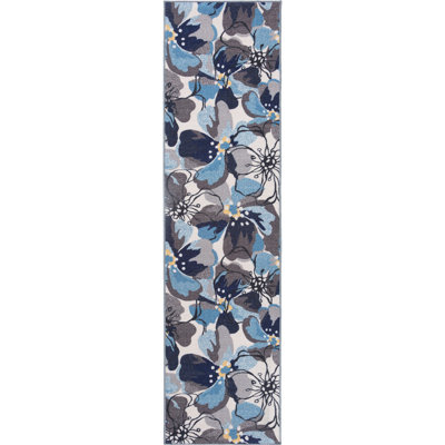 Florentia Floral Black/Gray/Cream Area Rug