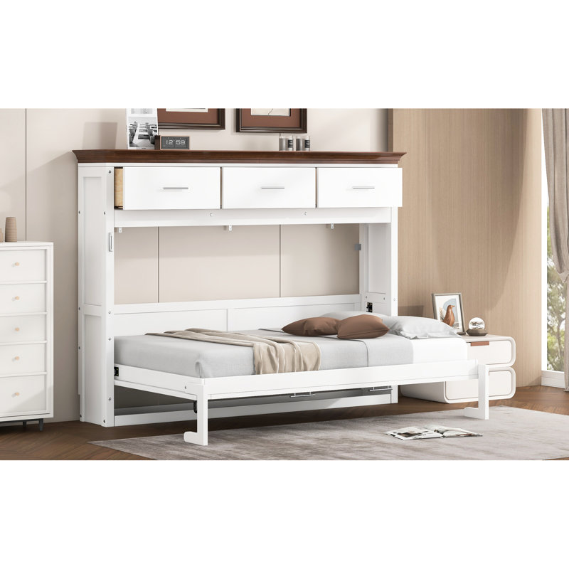 Lit simple blanc, 3 tiroirs pour le rangement et la construction, lit peu encombrant et durable, blanc, grand espace de rangement, facile à assembler
