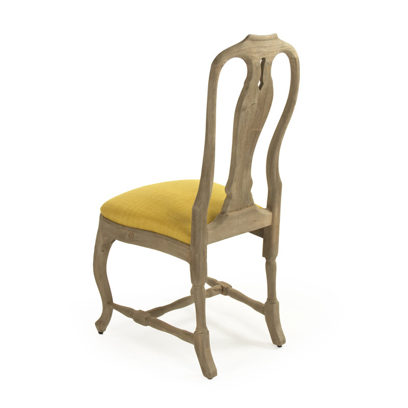 Kate Linen Side Chair, Yellow 100% Linen