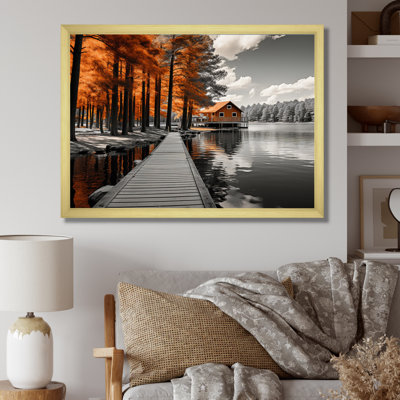 Orange Lake Orange Lakeside Whispers - Lake House Cottage Wall Art Prints