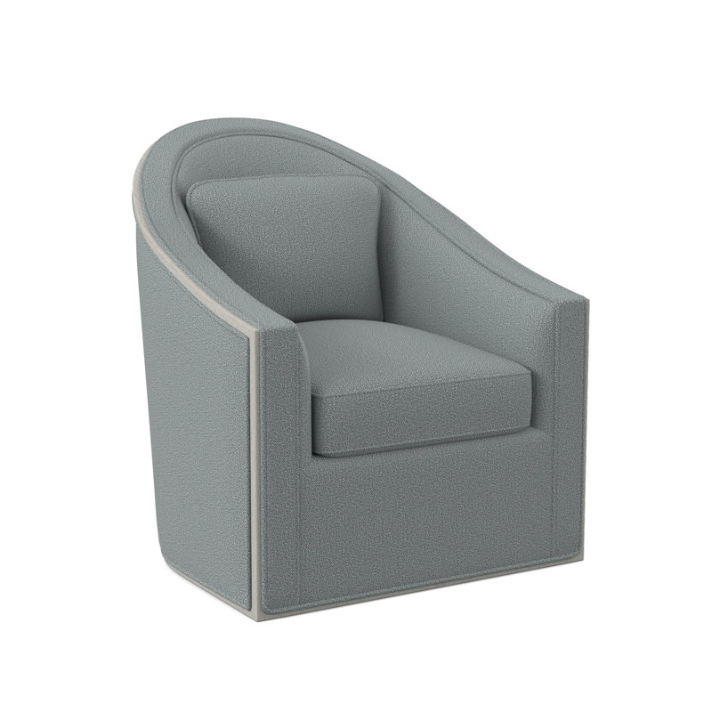 Fauteuil pivotant Academy, Bisque, Mélange de polyester Maya cyan
