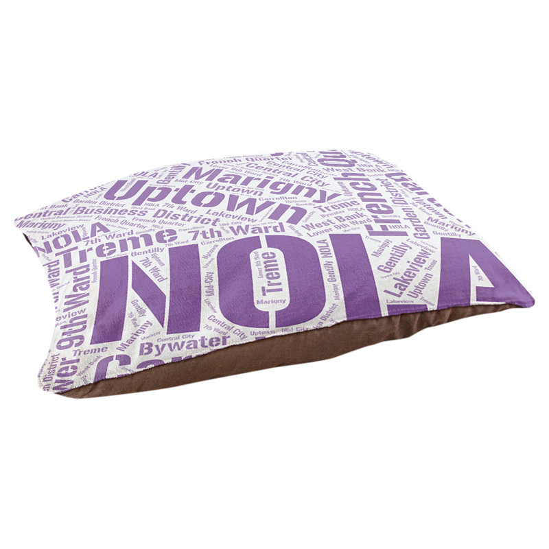 Coussin de chien « districts », Très grand (H 17 po x l 50 po x P 40 po), Mauve, Nouvelle-Orléans