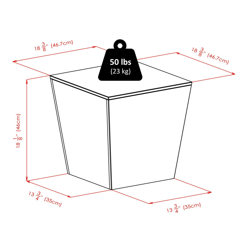 Mesa Storage Cube, End Table - Color:Walnut,Material:Wood