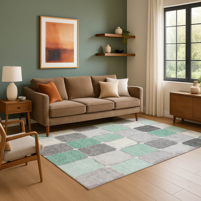 Premium Machine Washable Mayfield Geometric Rug, Rectangle 10' x 14'