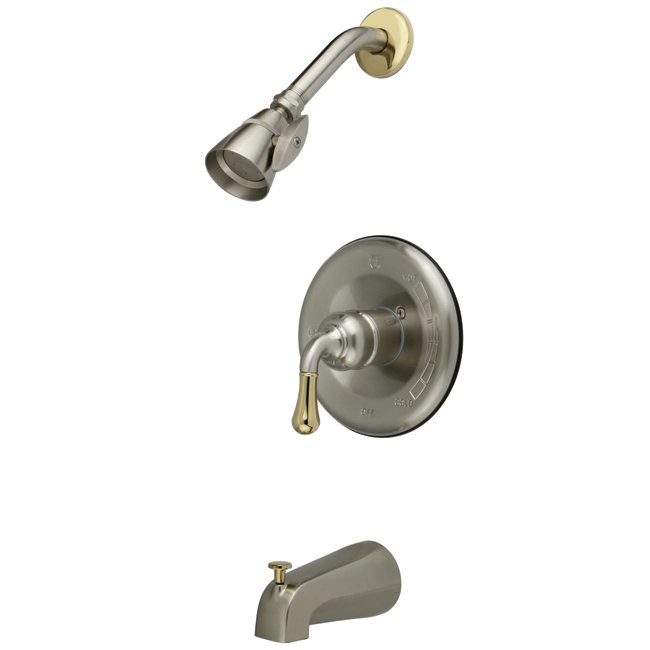 Single Lever Handle Volume Control Tub Shower Faucet, Brushed Nickel