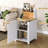 Nightstand With Charging Station, 18 Inch Farmhouse End Table With Barn Door And Adjustable Storage Shelf, Rustic Wood Sofa Side Table (Nightstand Compatible) W/Magnetic Door-1412636784