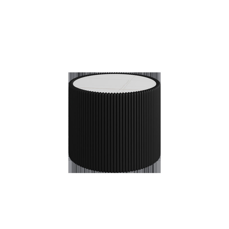 Coffee Table, 17.72"D x 17.72"W x 17.72"H, Black,White+Gold