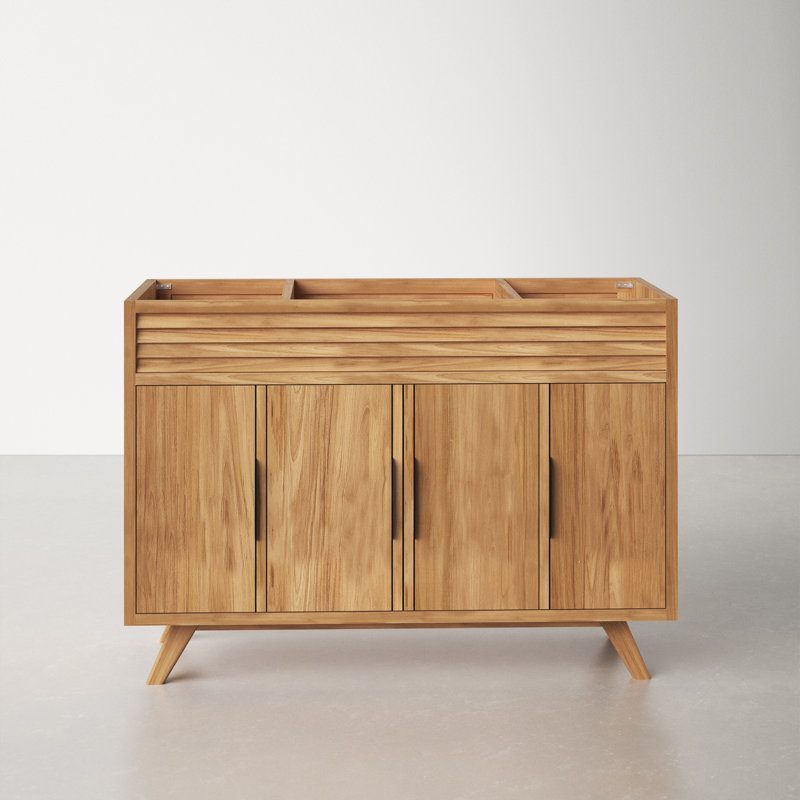 Hoult 48'' Single Bathroom Vanity Base Only, Natural Teak